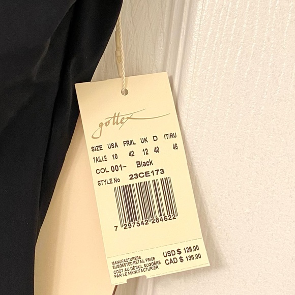 New!!! Gottex Black Square Neck One Piece Swimsuit - Picture 5 of 5